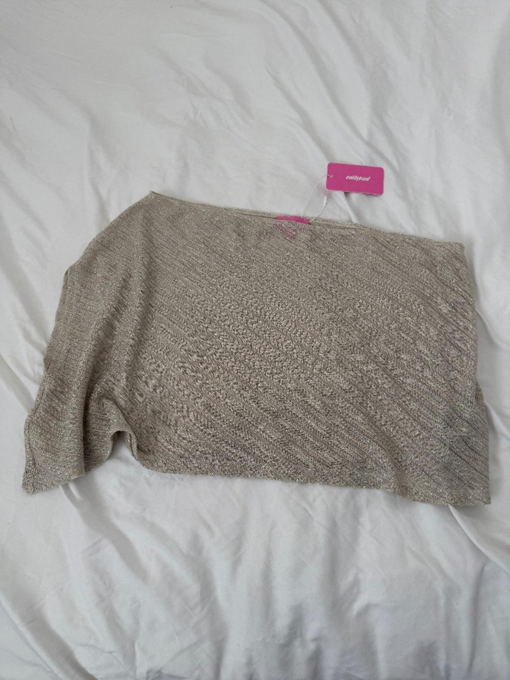 edikted crop poncho cape top  size medium   details: -NWT -color: beige  -semi s